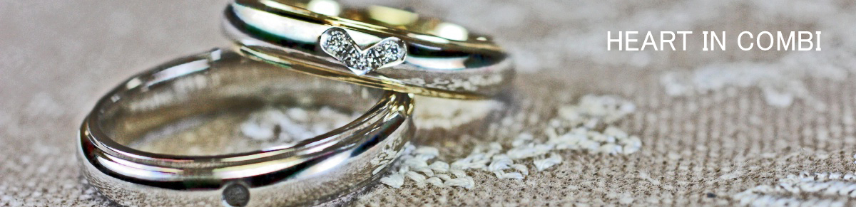 ハートモチーフのダイヤがデザインされた結婚指輪オーダーメイド作品