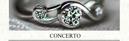ト音記号をデザインしたプラチナのオーダーメイドの婚約指輪の画像