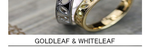 ミルグレインでデザインしたリーフ模様の結婚指輪オーダーメイドの画像