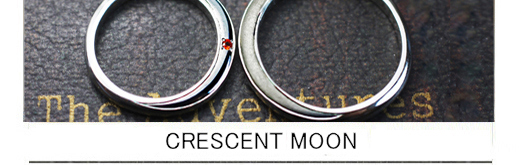 結婚指輪の横に月をデザインしたオーダーメイド作品の画像