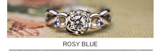 青いバラをイメージしてタンザナイトを添えた婚約指輪のオーダー作品の画像