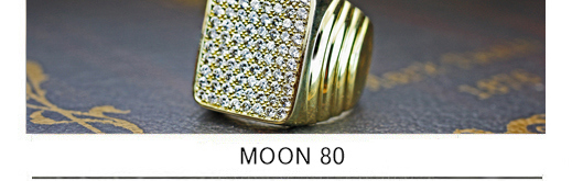 ８０ピースのダイヤモンドが敷き詰められたゴールドのメンズリングの画像