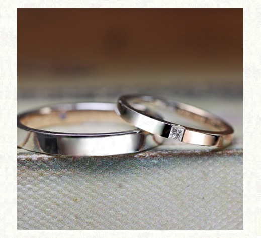 ピンクゴールドとプラチナの ハーフ＆ハーフの結婚指輪２｜千葉・柏 ヨー＆マーレの新作日記