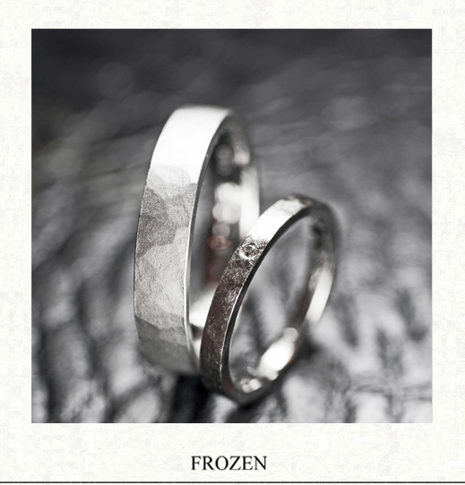 真っ白に凍った様な結婚指輪・フローズン　千葉・柏ヨー&マーレ