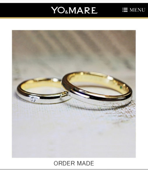 イエローゴールドとプラチナのコンビの結婚指輪