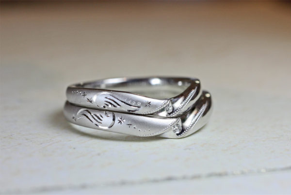 二人で一つの天使の羽を作った結婚指輪で挙式を F様 千葉・柏