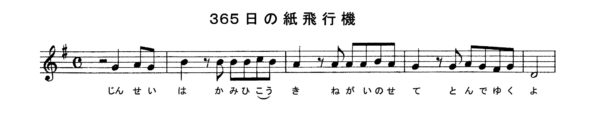 結婚指輪に入れる4章節の楽譜に歌詞を入れたもの