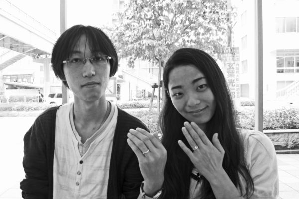 婚約指輪と結婚指輪を重ねるプラチナセットリング W様・千葉 柏
