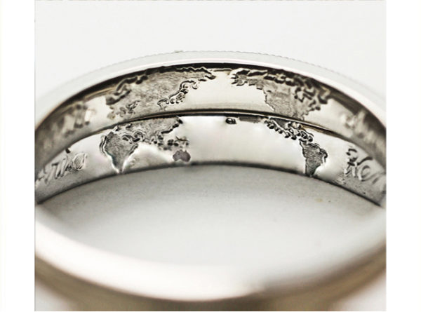 結婚指輪の内側を重ねて世界地図をつくりたい！ー 無料にて