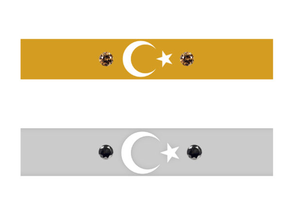 トルコ国旗の模様にダイヤモンドを入れたデザイン