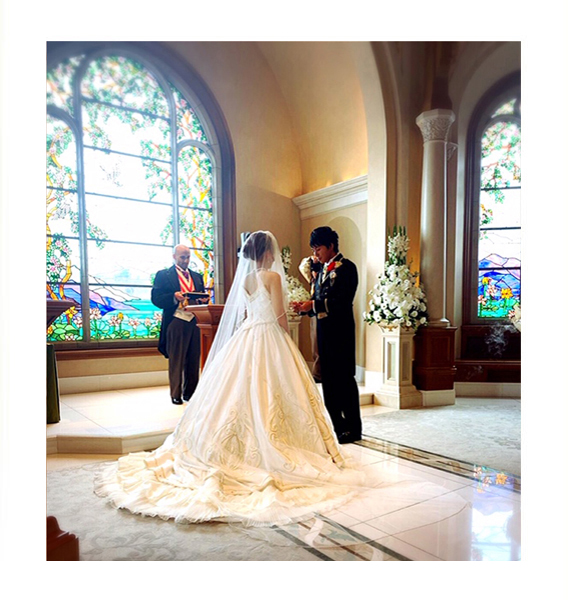 私たち柏のヨー＆マーレでオーダーした結婚指輪で挙式を上げました