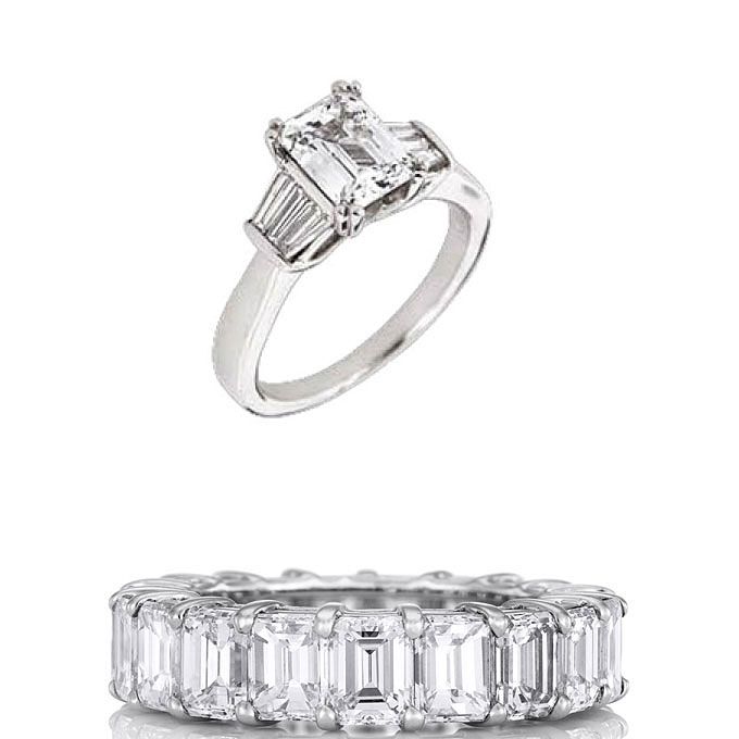 3.婚約指輪がスリーストーンのダイヤの場合の結婚指輪セットリング