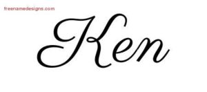 英語筆記体で結婚指輪の内側にKenの名前を入れる