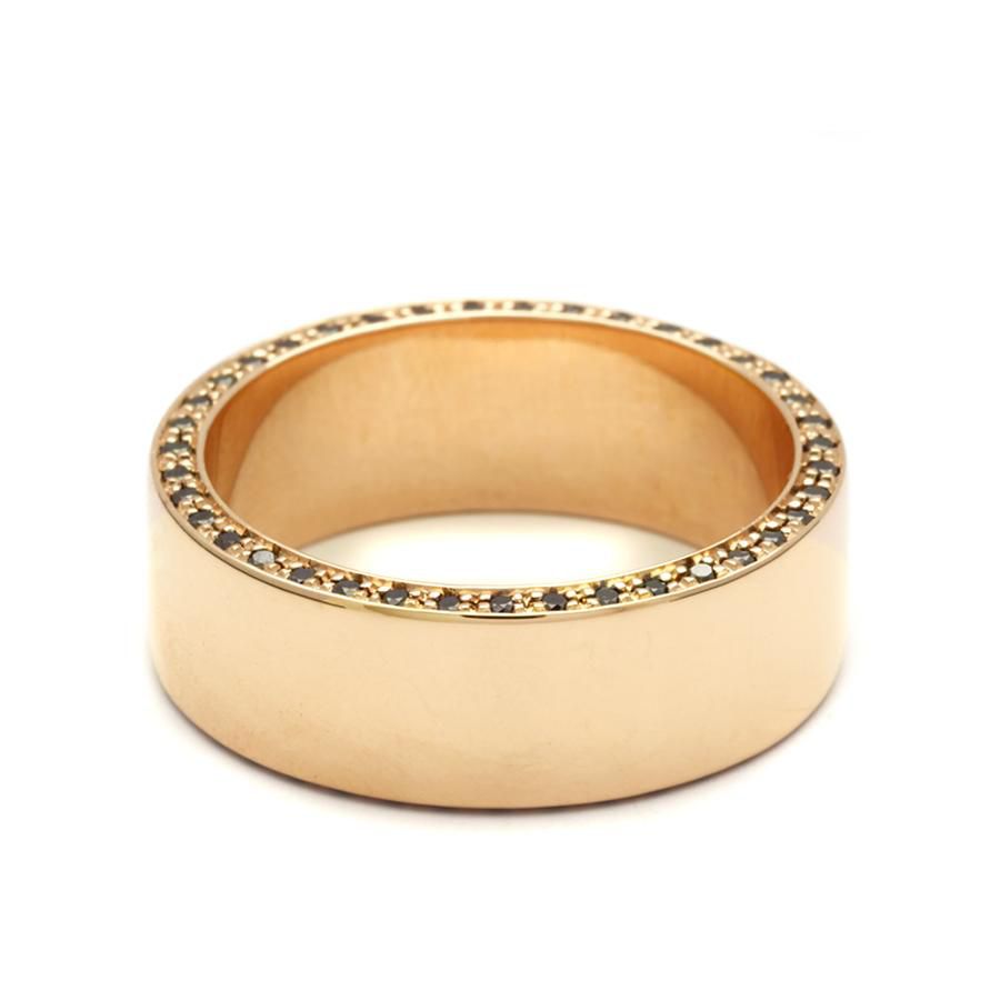 アンナシェフィールド・ゴールドとブラックダイヤのメンズ結婚指輪
