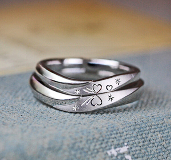 結婚指輪を重ねてふたりの【ハートリボン】をつくるオーダー作品