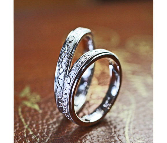 オリジナル唐草模様の結婚指輪が完成