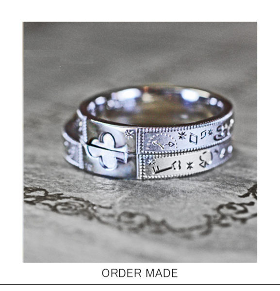 【不思議の国のアリス】をデザインした【個性派】の結婚指輪作品