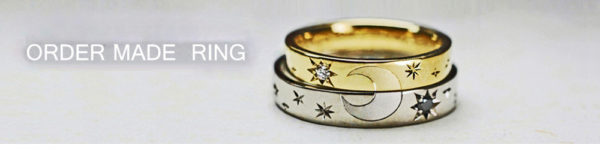鳥たちが愛をささやくデザインの結婚指輪オーダーメイド作品
