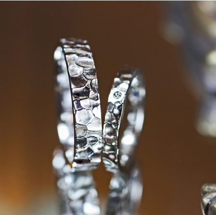 【ツチメのテクスチャー】氷をデザインした結婚指輪オーダー作品