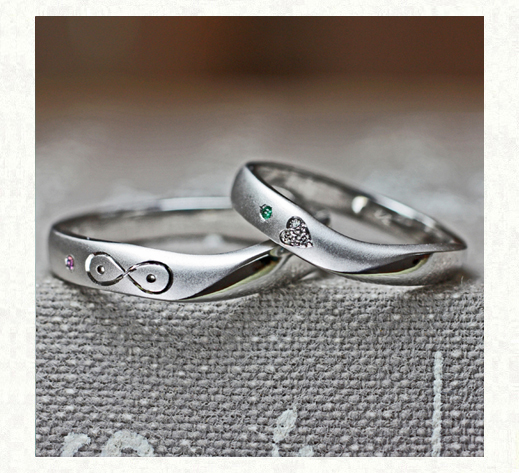 ハート＆メビウスの模様を入れた結婚指輪２｜千葉・柏 ヨー＆マーレ
