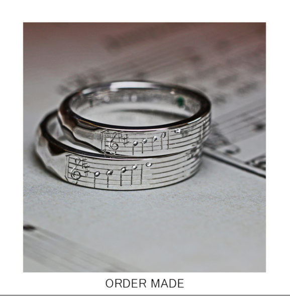 【薬指の楽譜】結婚指輪に２人だけに聞こえる音を刻んだオーダー作品