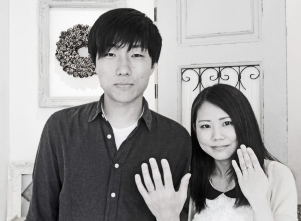 ピンクゴールドとグレーゴールドのオーダーメイドペア結婚指輪  Ｕ様・千葉 柏