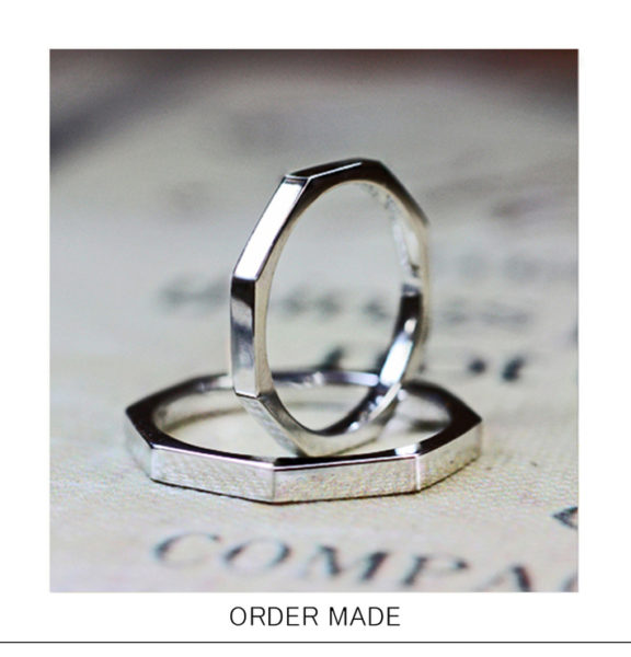 正８角形のプラチナ オーダーリング・結婚指輪