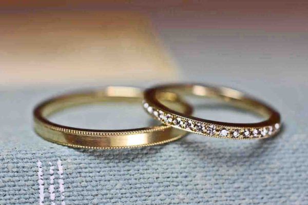 ダイヤエタニティのK18結婚指輪のペア