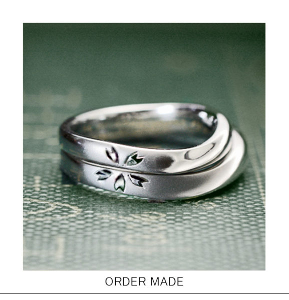 ２本の結婚指輪でサクラ・ソメイヨシノの花をつくる オーダーメイドリング