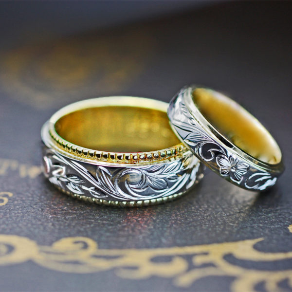 結婚指輪を幅８ｍｍのハワイアン模様でオーダーメイド