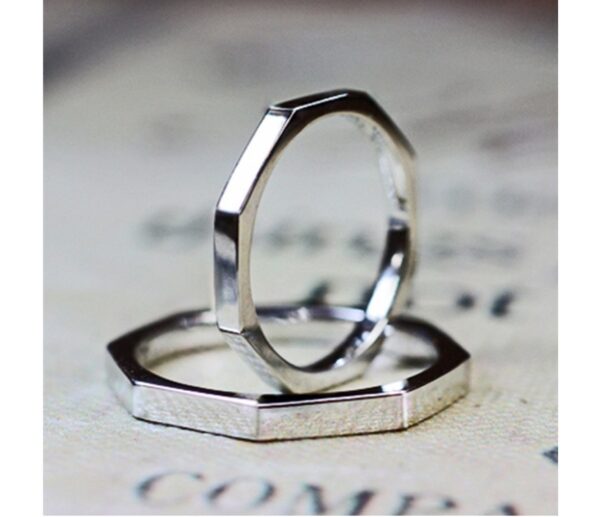 8角形のプラチナリング・結婚指輪オーダーメイド作品