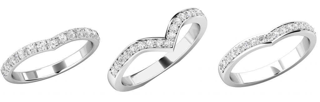 Ｖラインの結婚指輪セットリング
