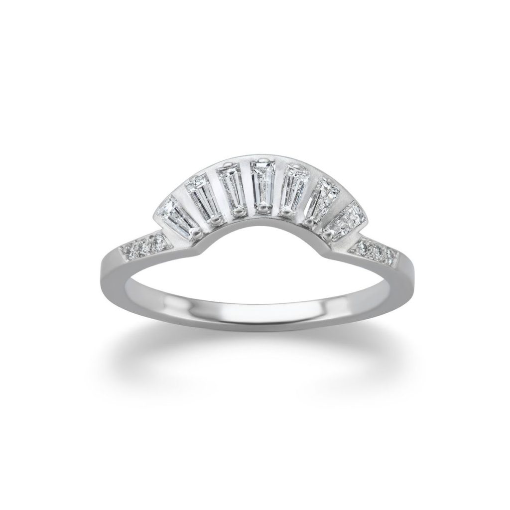 ミシェルファンタジー・バゲットダイヤの扇子ファンデザイン結婚指輪