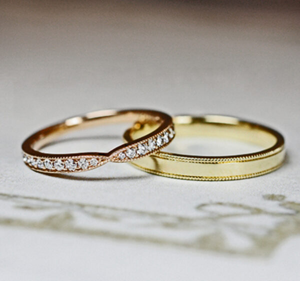 多彩なピンクゴールドのオーダー結婚指輪