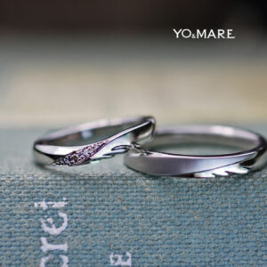 【羽の結婚指輪】を片翼のデザインでオーダーメイドしたプラチナ作品