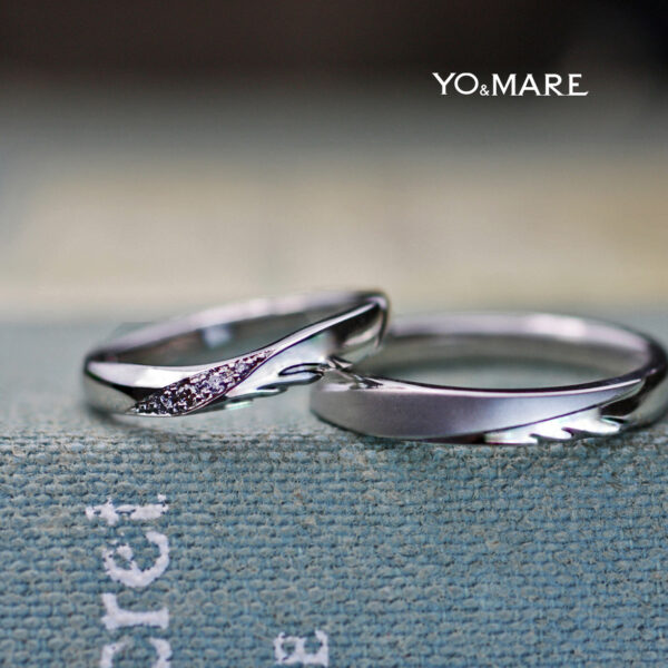 【羽の結婚指輪】を片翼のデザインでオーダーメイドした作品