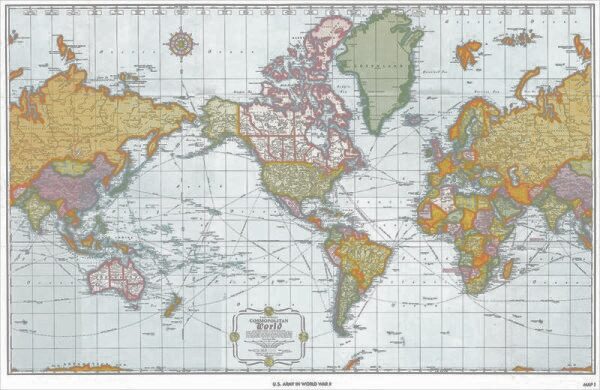 アメリカで使われている世界地図