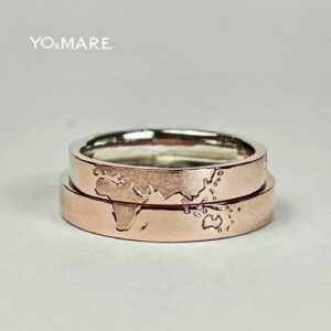 【ピンクゴールドの世界地図】が2人をつなぐ！結婚指輪オーダー作品