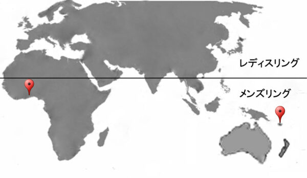  アメリカ大陸を削除した世界地図