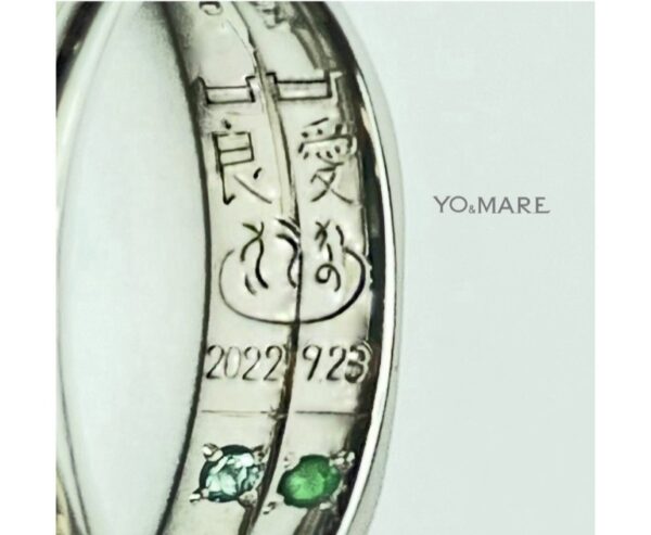 大好きなサウナのマークと名前を結婚指輪の内側に入れたオーダー作品  ＞