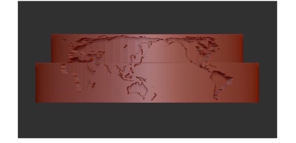 世界地図の模型画像  上がレディスリング、下がメンズリング