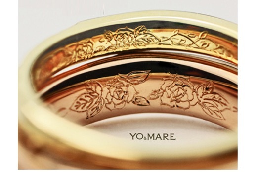 ■ 結婚指輪をペーパーテクスチャーに仕上げたゴールドのオーダー作品 