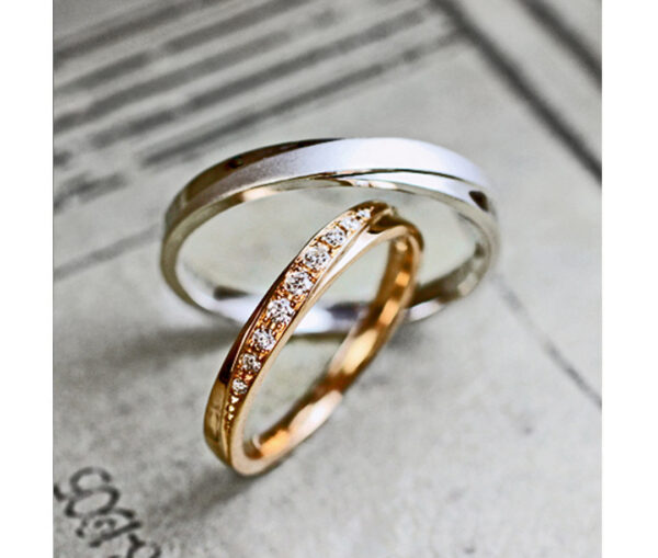 オリーブリーフ（葉）をモチーフにしてダイヤモンドをデザインした結婚指輪コレクション