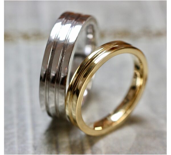 プラチナとゴールドのファッションデザイン・結婚指輪オーダーメイド作品