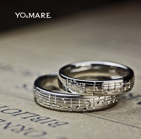 【オリジナル曲の楽譜】を結婚指輪にデザインする