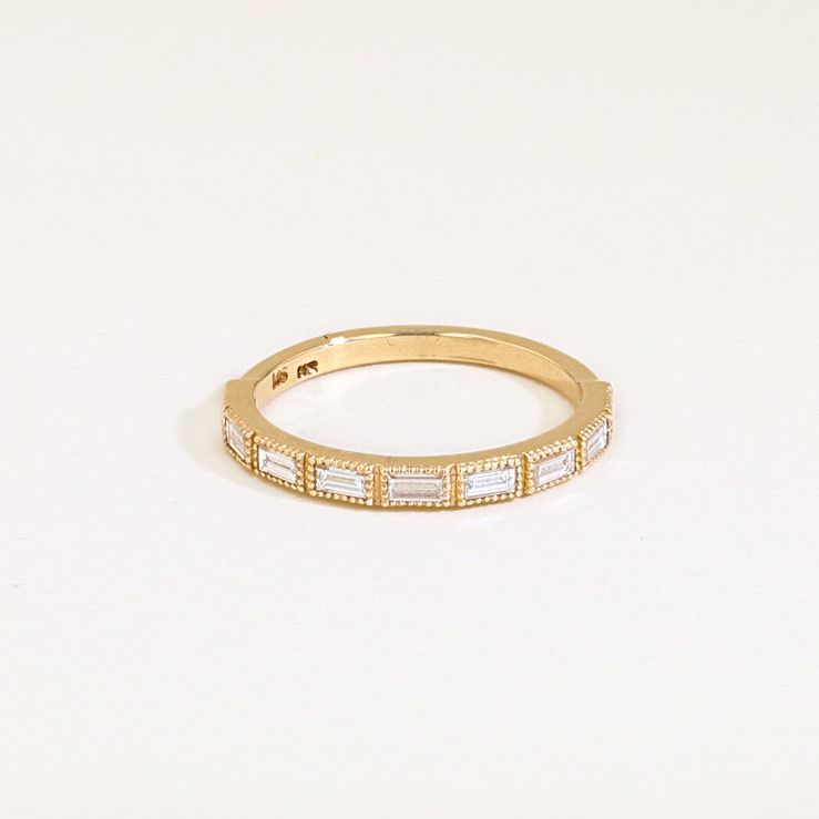 J.R.ダン・バゲットダイヤのゴールド結婚指輪